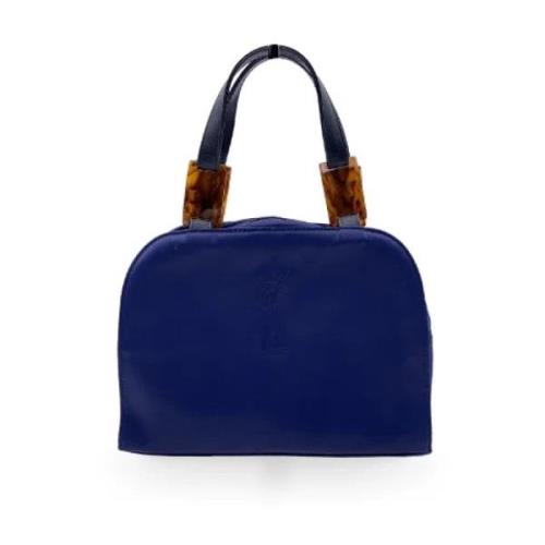 Pre-owned Leather totes Yves Saint Laurent Vintage , Blue , Dames