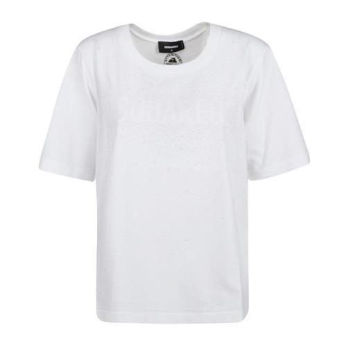 Stijlvolle T-shirts voor Mannen en Vrouwen Dsquared2 , White , Dames