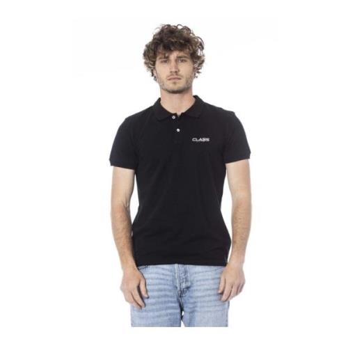 Zwarte katoenen poloshirt met logo Cavalli Class , Black , Heren