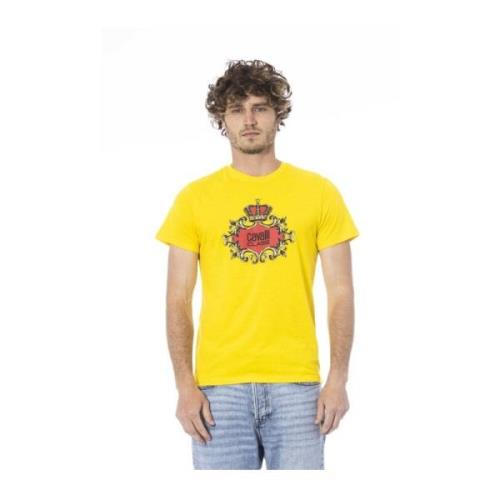 Geel Logo Print Katoenen T-shirt Cavalli Class , Yellow , Heren