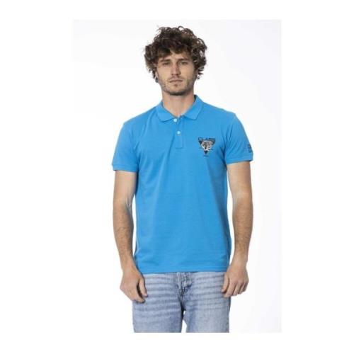 Blauw Polo Shirt Logo Detail Cavalli Class , Blue , Heren