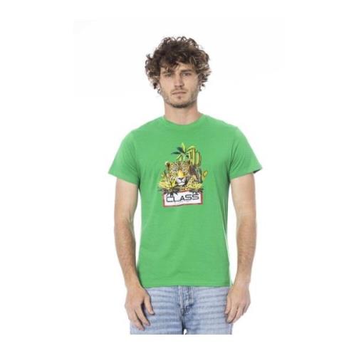 Groen Logo Print Katoenen T-Shirt Cavalli Class , Green , Heren