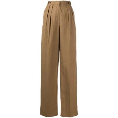 Pre-owned Silk bottoms Jean Paul Gaultier Pre-owned , Beige , Dames