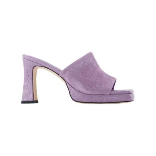 Leather heels By FAR , Purple , Dames