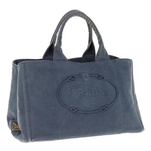 Pre-owned Canvas prada-bags Prada Vintage , Blue , Dames