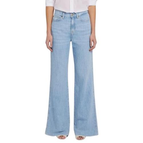 Lotta Linen Capri Lichtblauw 7 For All Mankind , Blue , Dames