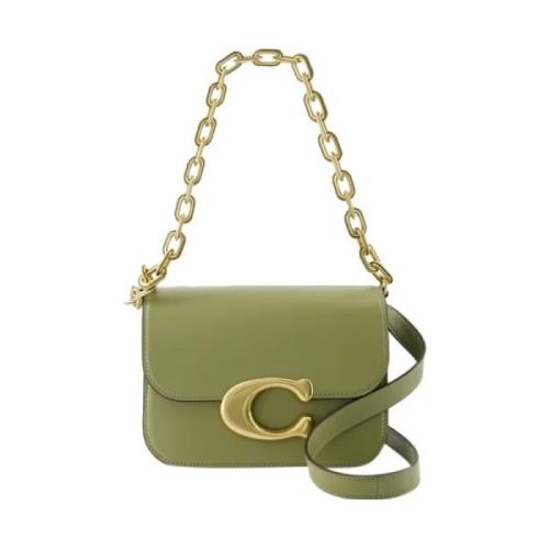 Leather shoulder-bags Coach , Green , Dames
