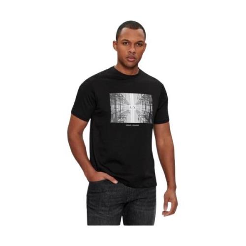 Casual Regular Fit T-shirt Armani Exchange , Black , Heren