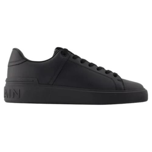 Leather sneakers Balmain , Black , Heren