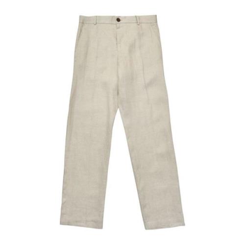 Reguliere Linnen Broek in Zand Selected Homme , Beige , Heren