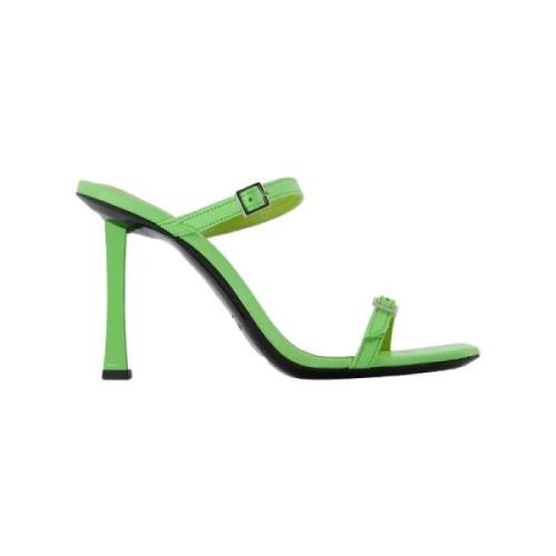 Leather heels By FAR , Green , Dames