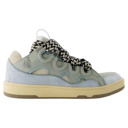 Leather sneakers Lanvin , Blue , Heren