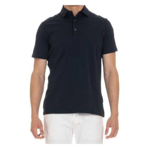 Blauw Katoenen Jersey Polo Shirt Aspesi , Blue , Heren