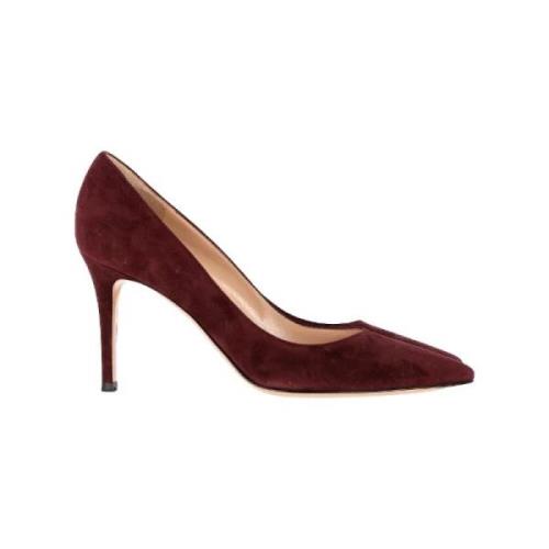 Pre-owned Suede heels Gianvito Rossi Pre-owned , Red , Dames