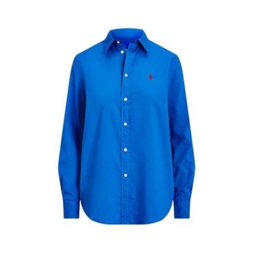 Katoenen Twill Overhemd Polo Ralph Lauren , Blue , Dames