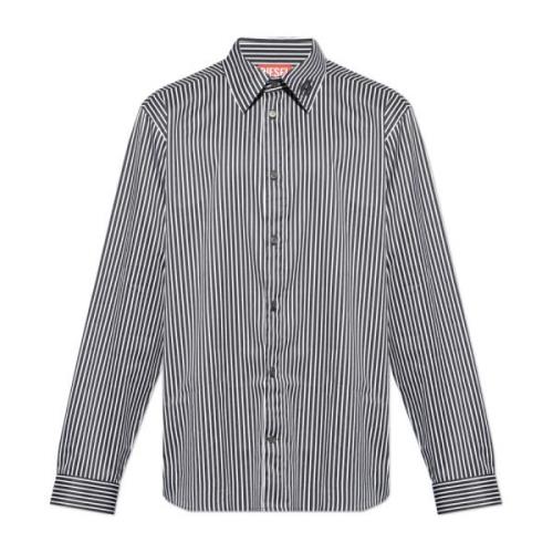 Shirt `S-Turner-Stripe-D` Diesel , Black , Heren