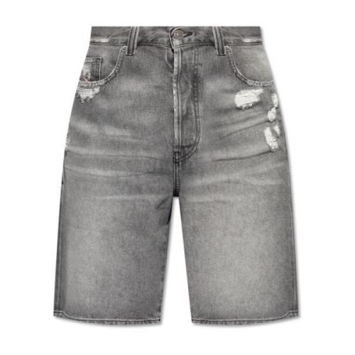 Denim Shorts `Regular-Short` Diesel , Gray , Heren