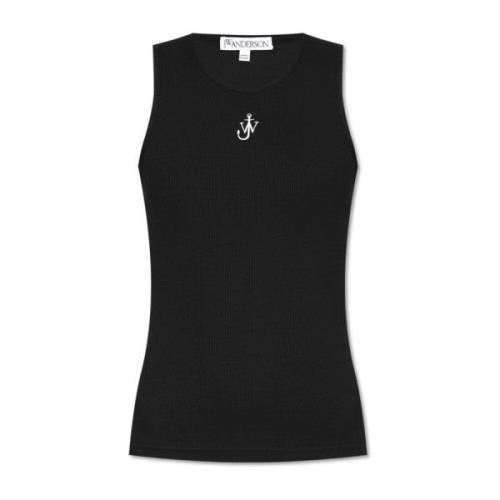 Top met logo JW Anderson , Black , Dames