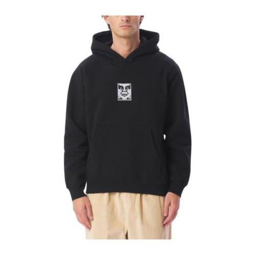 Iconische Extra Zware Hoodie - Zwart Obey , Black , Heren