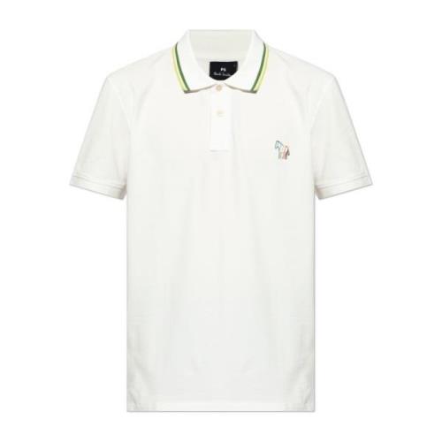 Polo met logo PS By Paul Smith , White , Heren