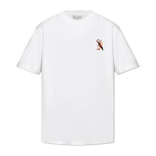 T-shirt met logo JW Anderson , White , Heren