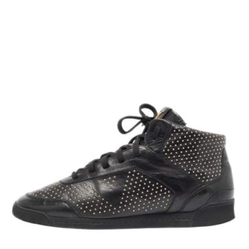 Pre-owned Leather sneakers Louis Vuitton Vintage , Black , Dames