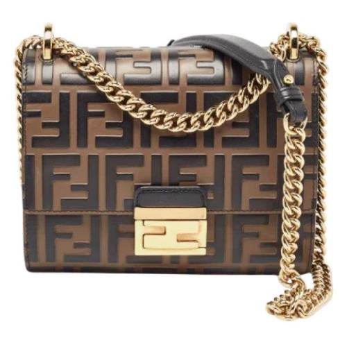 Pre-owned Leather shoulder-bags Fendi Vintage , Brown , Dames