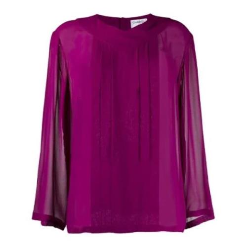 Pre-owned Silk tops Chanel Vintage , Purple , Dames