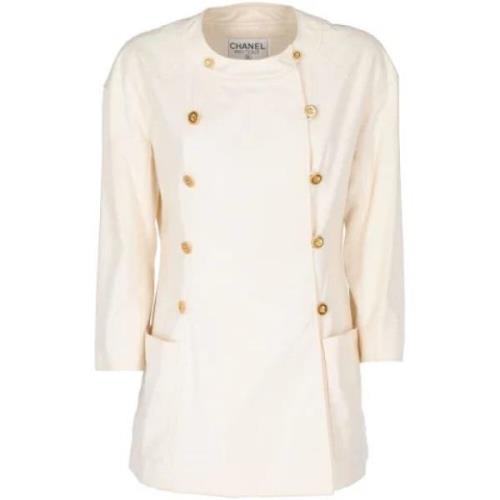 Pre-owned Cotton outerwear Chanel Vintage , White , Dames