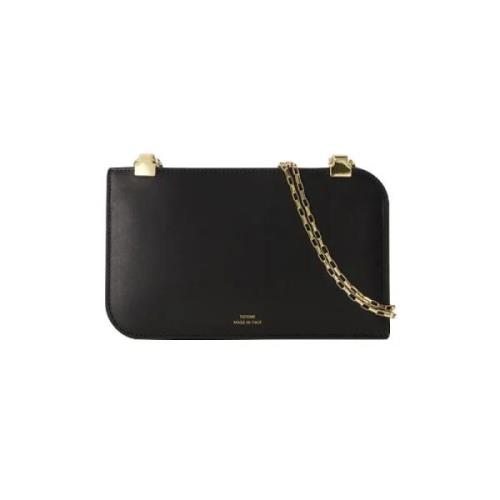 Leather clutches TotêMe , Black , Dames