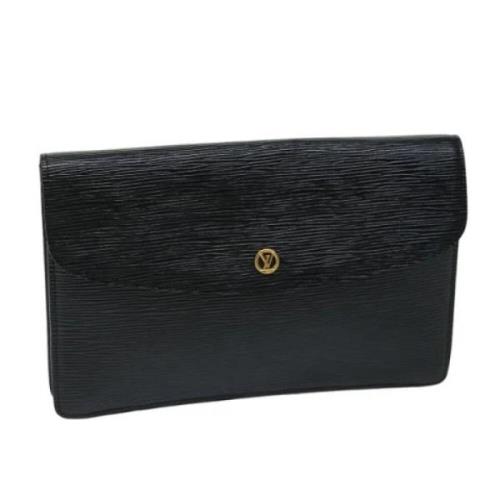 Pre-owned Leather clutches Louis Vuitton Vintage , Black , Dames