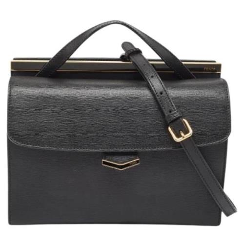 Pre-owned Leather handbags Fendi Vintage , Black , Dames