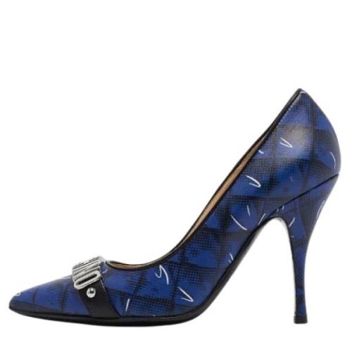 Pre-owned Leather heels Moschino Pre-Owned , Blue , Dames