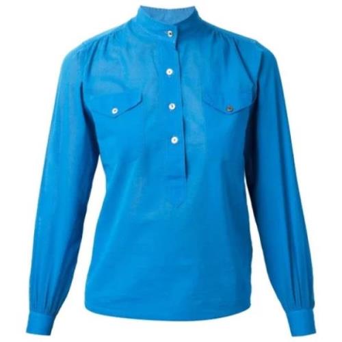 Pre-owned Cotton tops Yves Saint Laurent Vintage , Blue , Dames