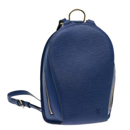 Pre-owned Leather backpacks Louis Vuitton Vintage , Blue , Dames