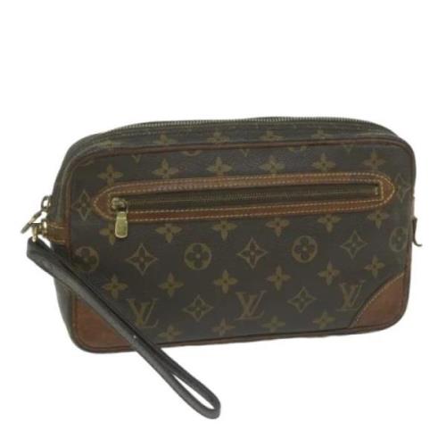 Pre-owned Canvas clutches Louis Vuitton Vintage , Brown , Dames