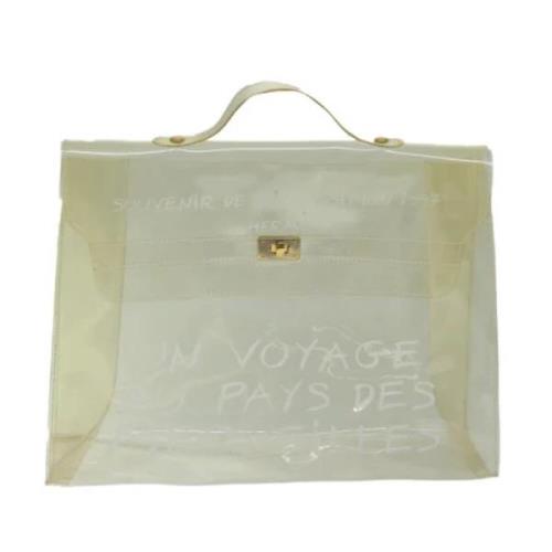 Pre-owned Vinyl handbags Hermès Vintage , White , Dames