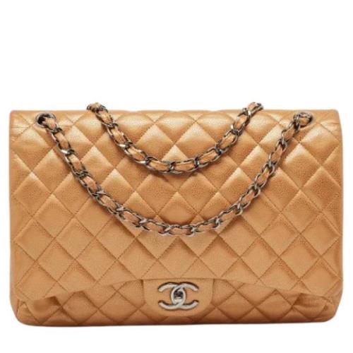 Pre-owned Leather shoulder-bags Chanel Vintage , Orange , Dames