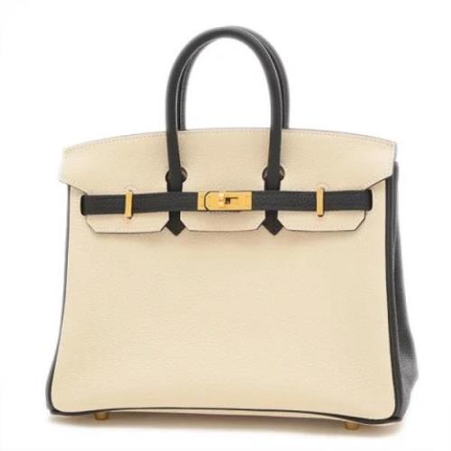 Pre-owned Leather totes Hermès Vintage , Beige , Dames