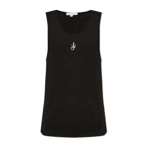 Top met logo JW Anderson , Black , Heren