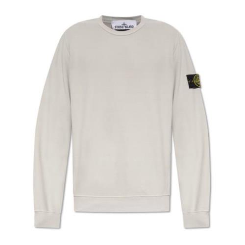 Sweatshirt met logo patch Stone Island , Gray , Heren