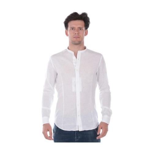 Slim Fit Koreaans Overhemd Daniele Alessandrini , White , Heren