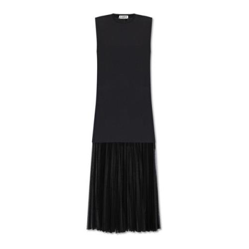 Jurk met decoratieve afwerking Jil Sander , Black , Dames