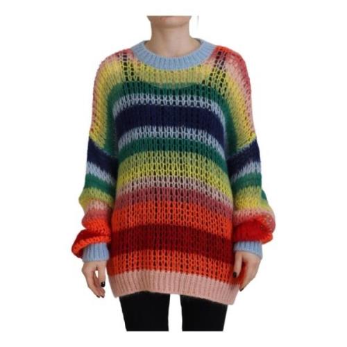 Multicolor Mohair Crewneck Sweater Dsquared2 , Multicolor , Dames