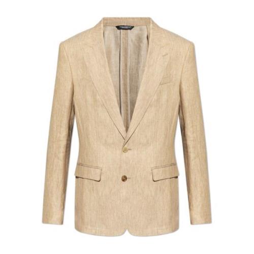 Linnen blazer Dolce & Gabbana , Beige , Heren