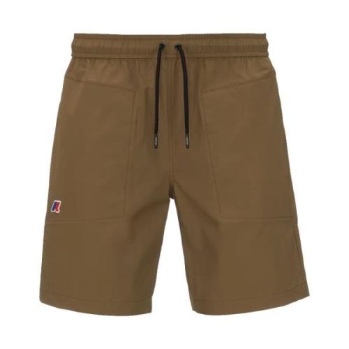 Opvouwbare Elastische Taille Shorts Bruin K-Way , Brown , Heren