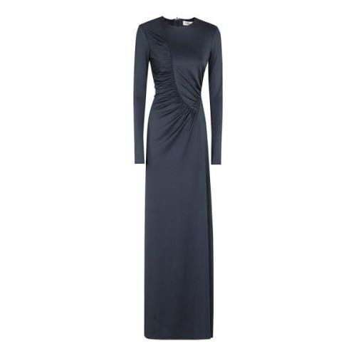 Elegante Ruched Detail Avondjurk Victoria Beckham , Blue , Dames