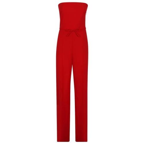 Strik Detail Wollen Jumpsuit Valentino Garavani , Red , Dames