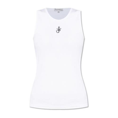 Top met logo JW Anderson , White , Dames