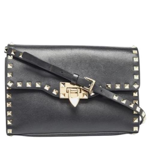 Pre-owned Leather crossbody-bags Valentino Vintage , Black , Dames